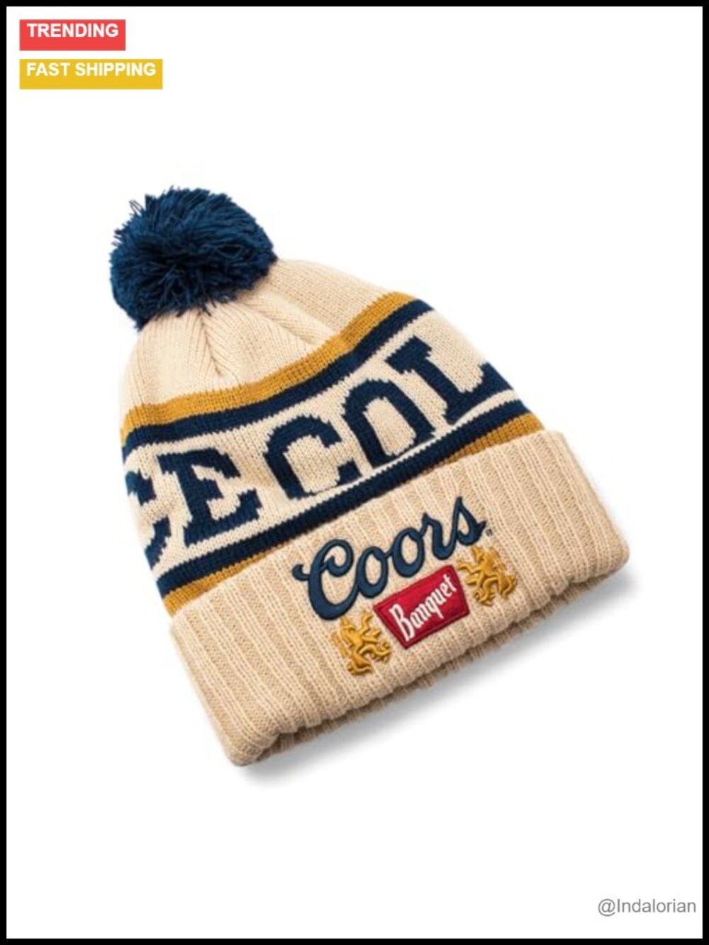 Acrylic Cuffed Pom Knit Beanie Hat Unisex Casual Winter Wear